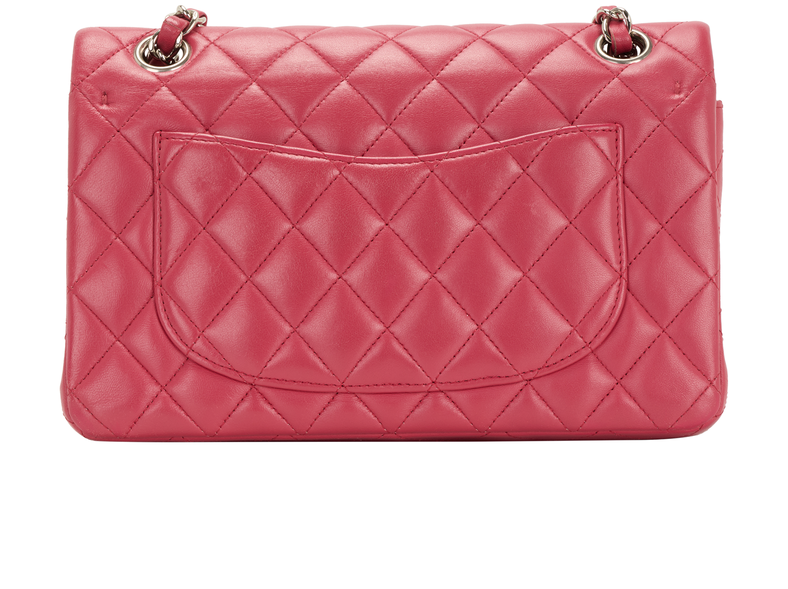 Small Double Classic Flap, &pound;4,500, Handbags, Pink, Leather, Back view